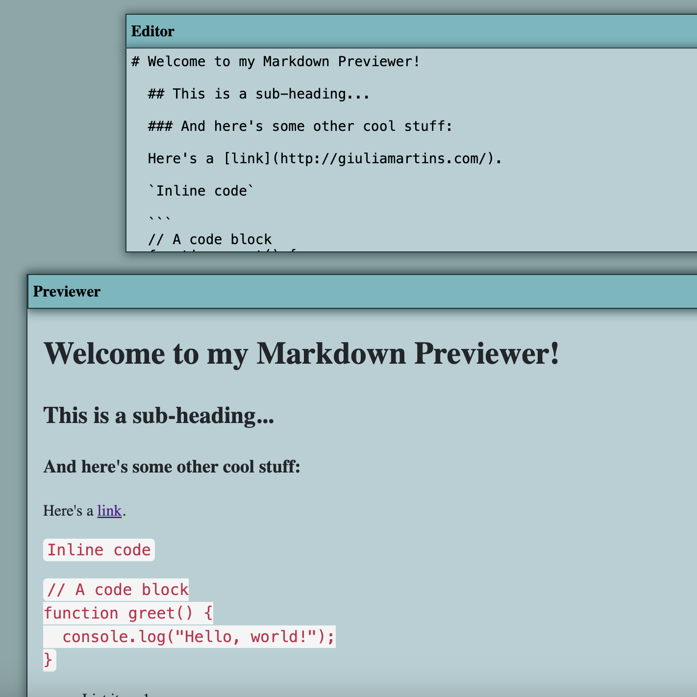 Markdown Previewer