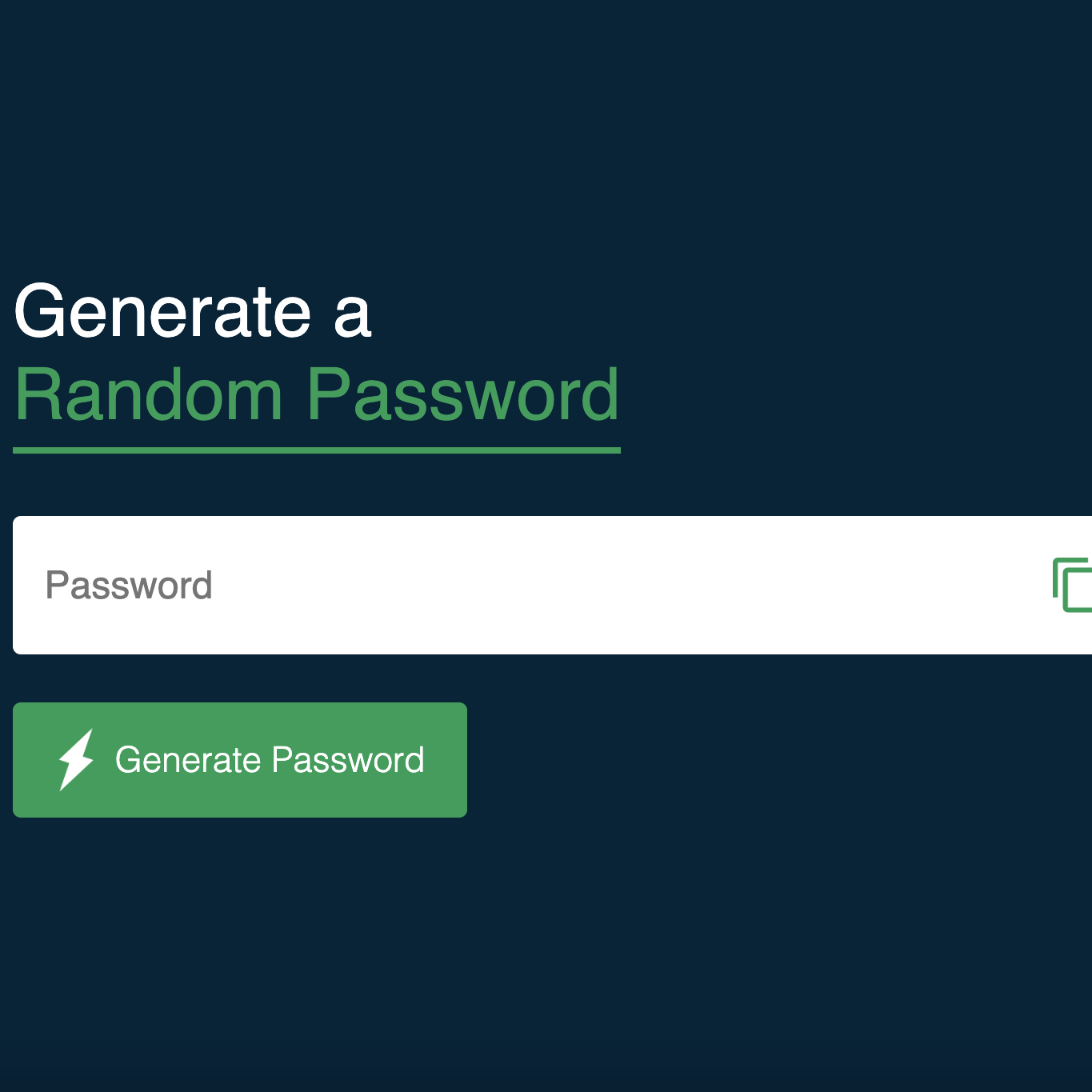 Random Password Generator